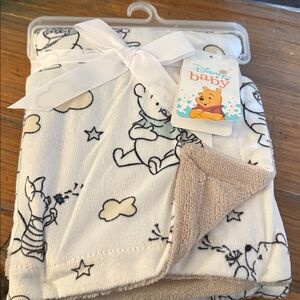 Winnie the Pooh and Piglet Disney Nojo Beige Tan Baby Blanket Lovey Dandelions